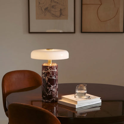 Trådlös Bordslampa i Marmor och Glas