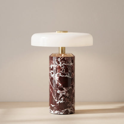 Trådlös Bordslampa i Marmor och Glas
