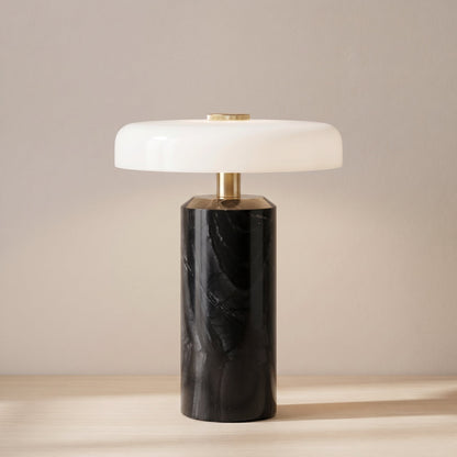 Trådlös Bordslampa i Marmor och Glas