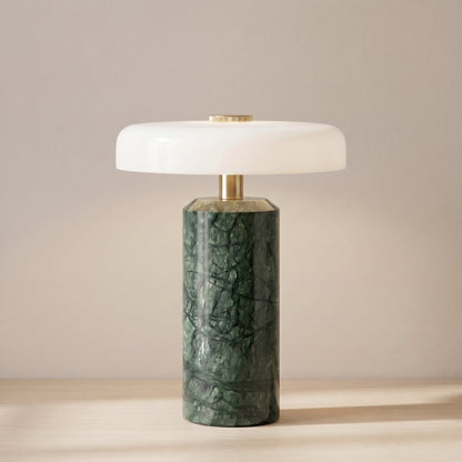 Trådlös Bordslampa i Marmor och Glas